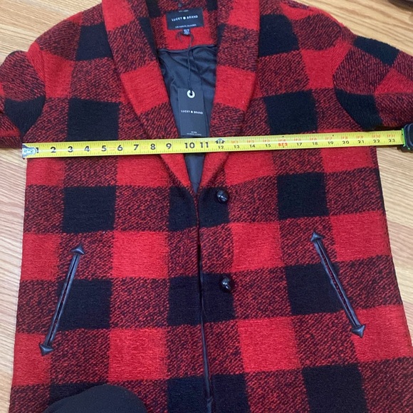 New with tag Lucky Brand Buffalo Plaid red black jacket coat - Picture 12 of 13